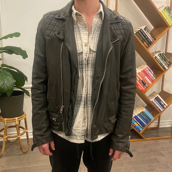 Allsaints conroy clearance leather biker jacket